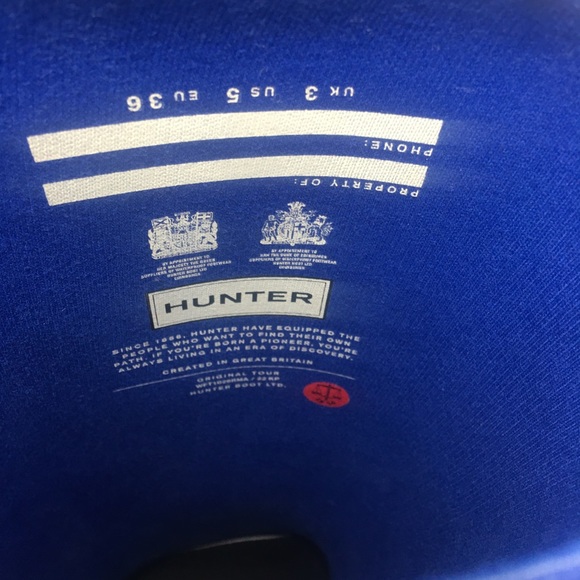 Hunter Blue Tall High Rain Boots - Picture 3 of 14